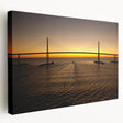 Panoramic canvas print of a European cityscape in muted blue and gray tones, ideal for kitchen wall art.