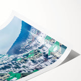 Extra large wall art featuring line art flowers in muted earth tones on rolled print, suitable for large living room decor.