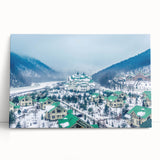 Black and white photo of Sochi landscape on large stretched canvas, ideal for kitchen wall art.