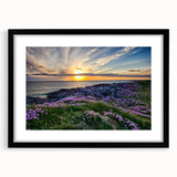 Extra large framed wall art depicting a textured abstract print of a colorful European scenery, ideal for living room decor.