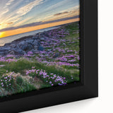 Extra large framed canvas featuring a textured black wall art scene of a Scottish landscape, ideal for living room decor.