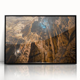 Large abstract wall art depicting a European scenery in Slovakia, framed in black acrylic, ideal for modern art wall decor.