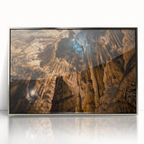 Framed acrylic print of a European landscape in muted earth tones, ideal for modern art wall decor.