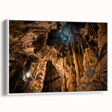 Vintage poster art of a European scenery on an extra-large framed canvas.