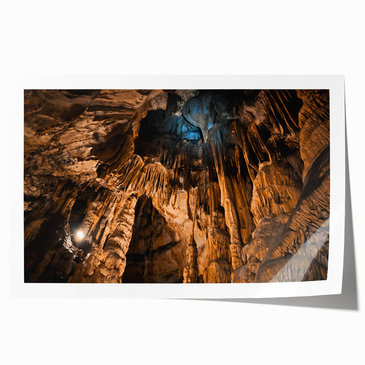 Rolled print of a Slovakian landscape with vibrant green and blue tones, ideal for dining room wall art.