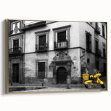 Framed canvas landscape art painting of Andalucia, Spain, featuring colorful vintage poster art style.