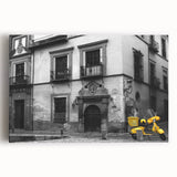 Black and white stretched canvas featuring a scenic view of Andalucia, Spain, ideal for kitchen wall art.