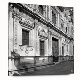 Acrylic print of a Barcelona cityscape in muted earth tones, suitable for bedroom or dining room decor.