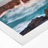 Art deco poster of a European scenery, using muted pastel colors on rolled canvas, suitable for dining room wall art.