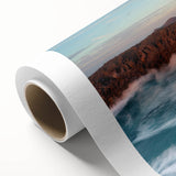 Art Deco poster of a Canary Islands landscape in pastel hues on rolled canvas, ideal for nursery wall art.