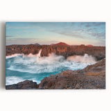 Black and white stretched canvas of a scenic European town, ideal for kitchen wall art or bedroom ambiance.