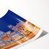 Extra large wall art featuring line art flowers in subtle tones, rolled print, ideal for large living room decor.