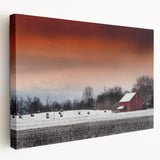 Panoramic view of Stockholm's skyline in muted blue and gray tones on large stretched canvas, ideal for kitchen wall art.