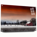 Acrylic print of a Stockholm cityscape in muted blue and gray tones, ideal for bedroom or dining room wall art.