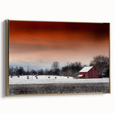 Framed canvas wall art depicting a vintage-style Stockholm landscape in black and gold tones, ideal for bedroom decor.