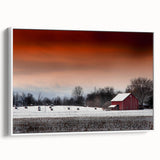 Vintage poster art of Stockholm scenery in vibrant colors on a white-framed canvas, ideal for living room decor.