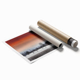 Extra large rolled print of a Stockholm scenery with soft floral designs in muted colors, ideal for classy bathroom wall art.