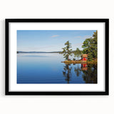 Abstract art print depicting a colorful, textured European scenery in a large black frame, suitable for living room decor.