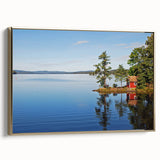 Framed canvas featuring a vintage-style landscape painting of a serene Swedish countryside, ideal for bedroom wall art.