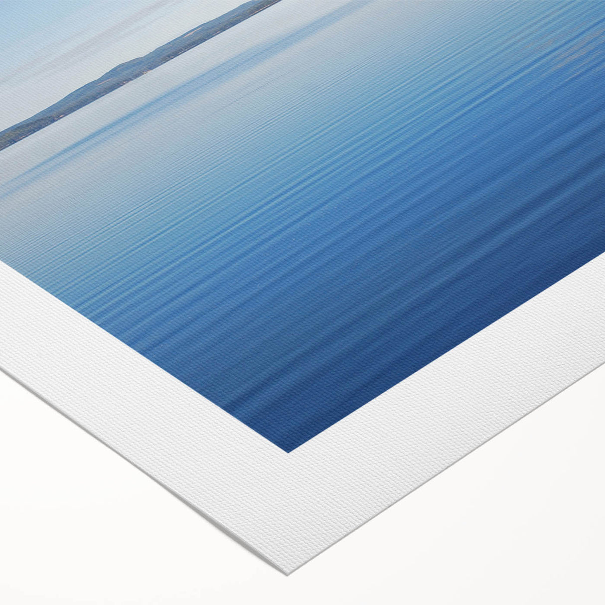 Art Deco poster featuring a serene Swedish landscape in soft green and blue tones on rolled canvas.