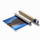 Extra large rolled print of Geneva scenery with floral elements in soft hues, ideal for classy bathroom wall art.