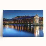 Black and white image of Geneva scenery on large stretched canvas, ideal for kitchen wall art or bedroom ambiance.