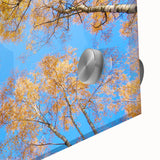 Large abstract wall art featuring a mid-century modernist style depiction of a European scenery in muted earth tones on…