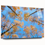 Large abstract wall art of a vibrant European landscape on acrylic glass, ideal for bedroom or dining room decor.