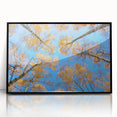 Large abstract wall art depicting a vibrant European scenery in acrylic, framed in black.