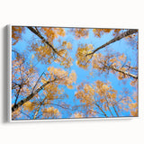 Vintage poster art of a European landscape on framed canvas, featuring vibrant colors, ideal for living room decor.