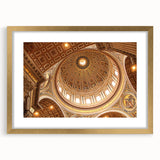 Extra large abstract art print of the Vatican scenery in textured style, framed with a gold mat.
