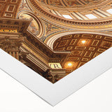 Art deco poster of the Vatican skyline in muted pastel shades on rolled canvas, ideal for dining room wall art.