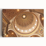 Black and white photograph of the Vatican on stretched canvas, ideal for kitchen art.