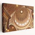 Side view of a stretched canvas depicting the Vatican scenery in muted earth tones, suitable for kitchen wall art.