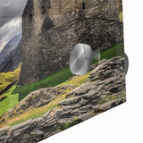 Acrylic print of a large abstract depiction of a Welsh landscape in muted earth tones, ideal for dining room art.