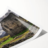 Extra large wall art featuring line art flowers in muted tones on a rolled print, ideal for large living room decor.