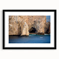 Extra large framed abstract art print of Baja California scenery in vibrant colors on textured canvas.