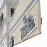 Large abstract depiction of Cabo San Lucas in muted earth tones on acrylic glass.