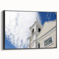 Black and white framed canvas of Cabo San Lucas landscape, ideal for bedroom wall decor.