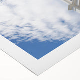 Art deco poster of Cabo San Lucas scenery on rolled canvas, with vivid ocean blues, ideal for dining room wall art.