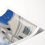 Extra large wall art featuring line art flowers in subtle hues on a rolled print, ideal for large living room decor.