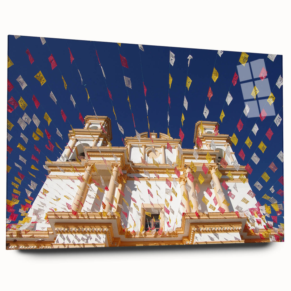 Acrylic print of a large abstract depiction of Mexico City in muted earth tones, ideal for bedroom or dining room art.