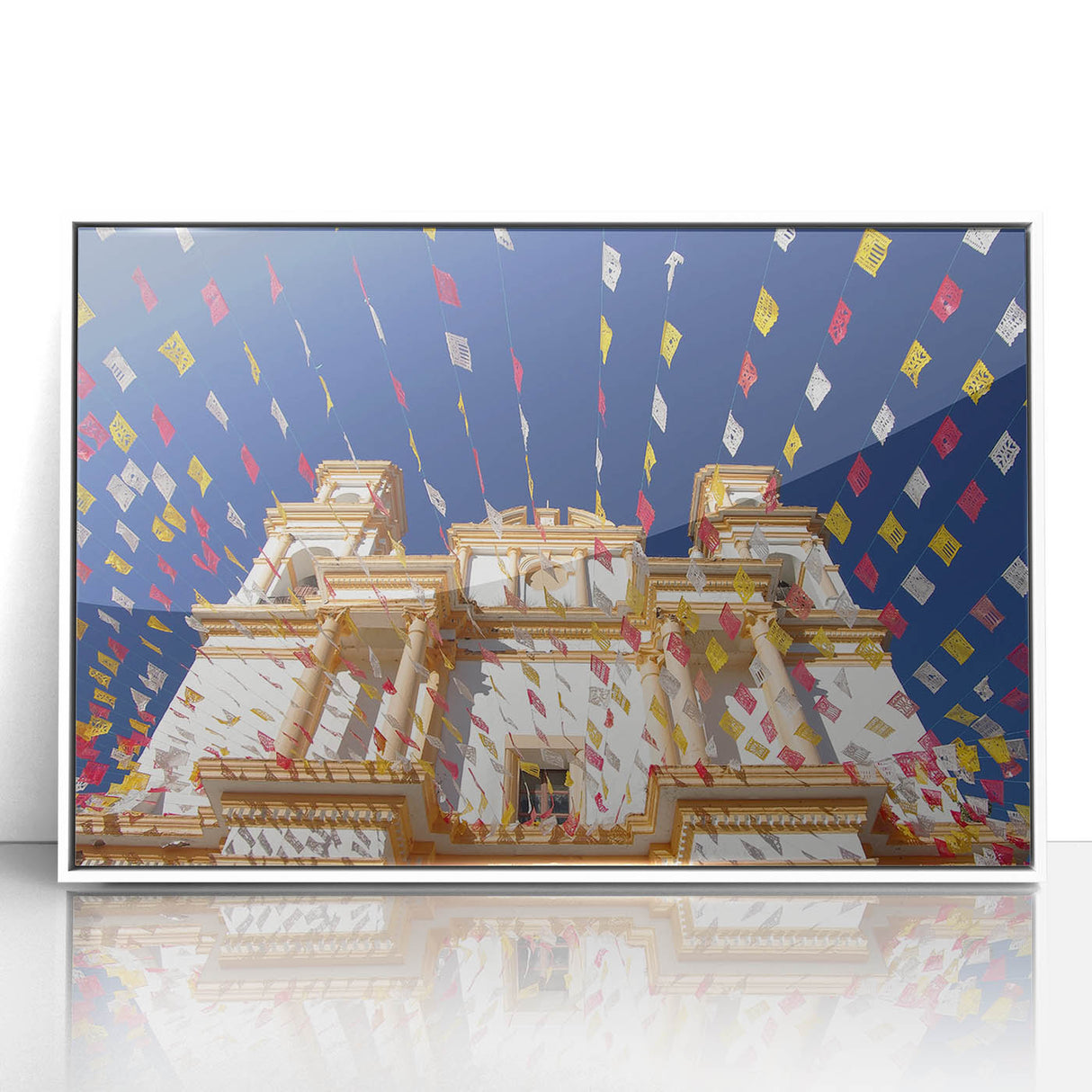 Acrylic print of Mexico City with art deco style in muted gray tones, ideal for modern art wall decor.