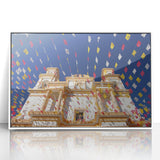 Acrylic print of Mexico City with art deco style in muted gray tones, ideal for modern art wall decor.