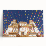 Black and white stretched canvas of Mexico City skyline, ideal for kitchen wall art or bedroom ambiance.