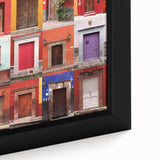Large art featuring a black and white landscape painting of Guanajuato on framed canvas, ideal for bedroom wall decor.