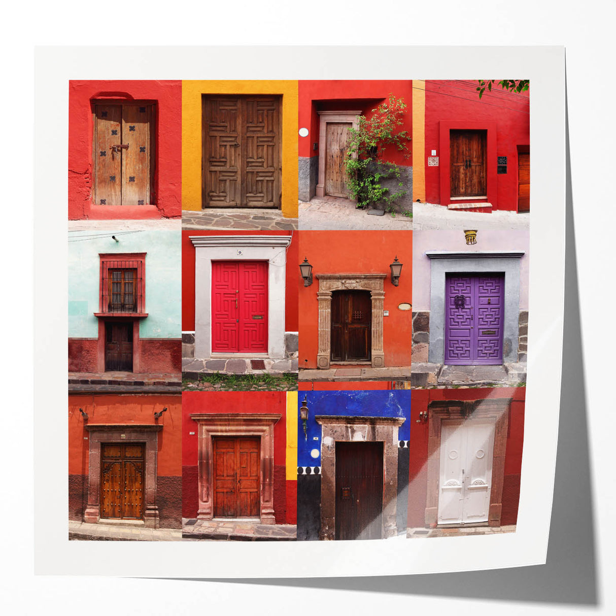 Rolled print of Guanajuato, Mexico, featuring vibrant color palette and floral elements, ideal for art wall dining room.