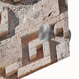 Large abstract wall art featuring a mid-century modernist Oaxaca scenery in vibrant colors on acrylic glass.