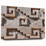 Extra large acrylic glass print of abstract, textured art featuring vibrant colors of Oaxaca scenery.