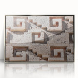 Mid-century modernist art depicting the Oaxaca scenery in a silver-framed acrylic, ideal for nursery wall décor.